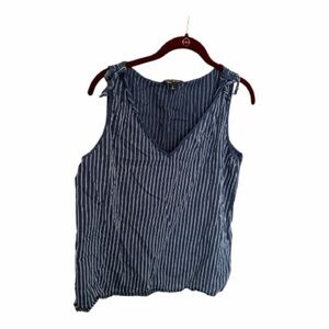 Banana Republic Blue and White Striped Blouse